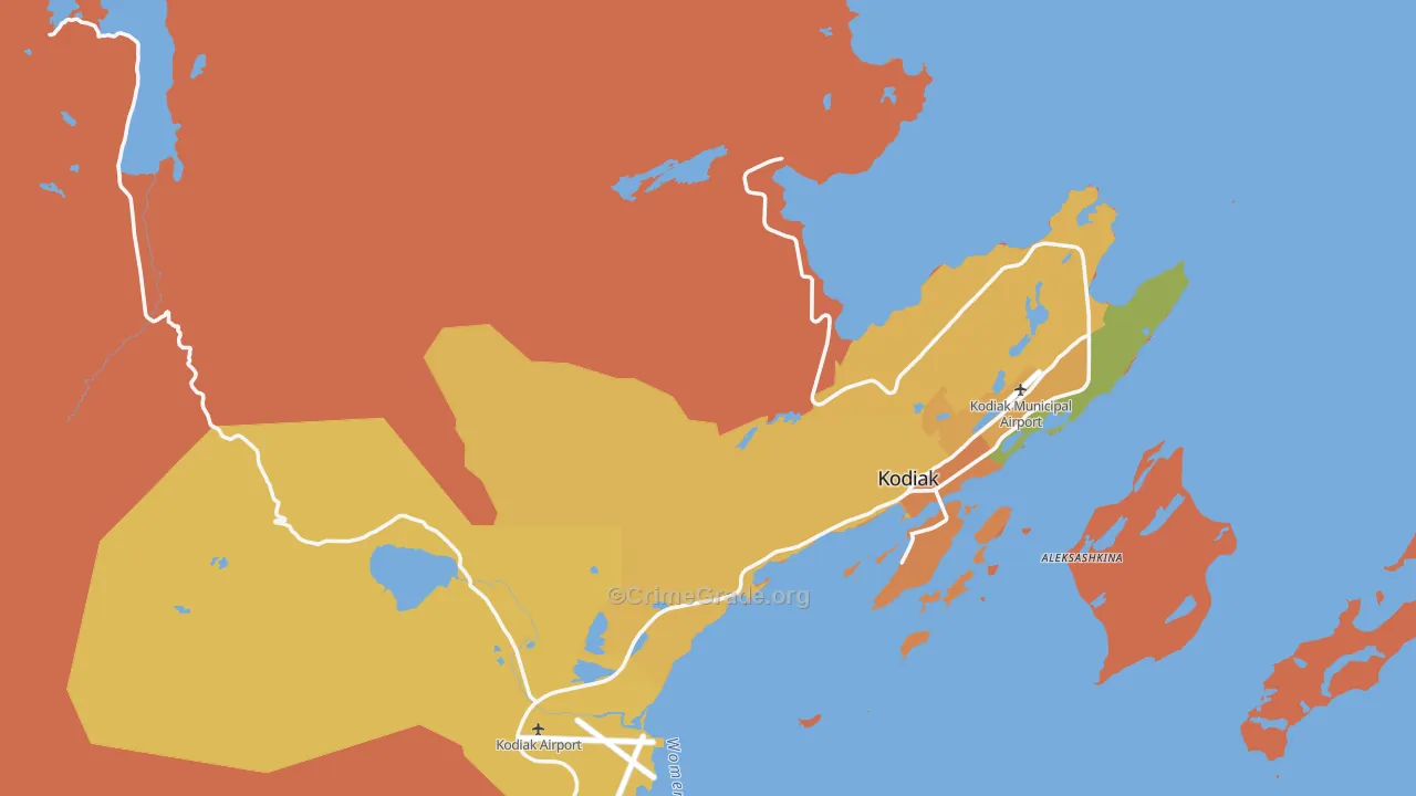 Ouzinkie, AK Map of Assault Rates