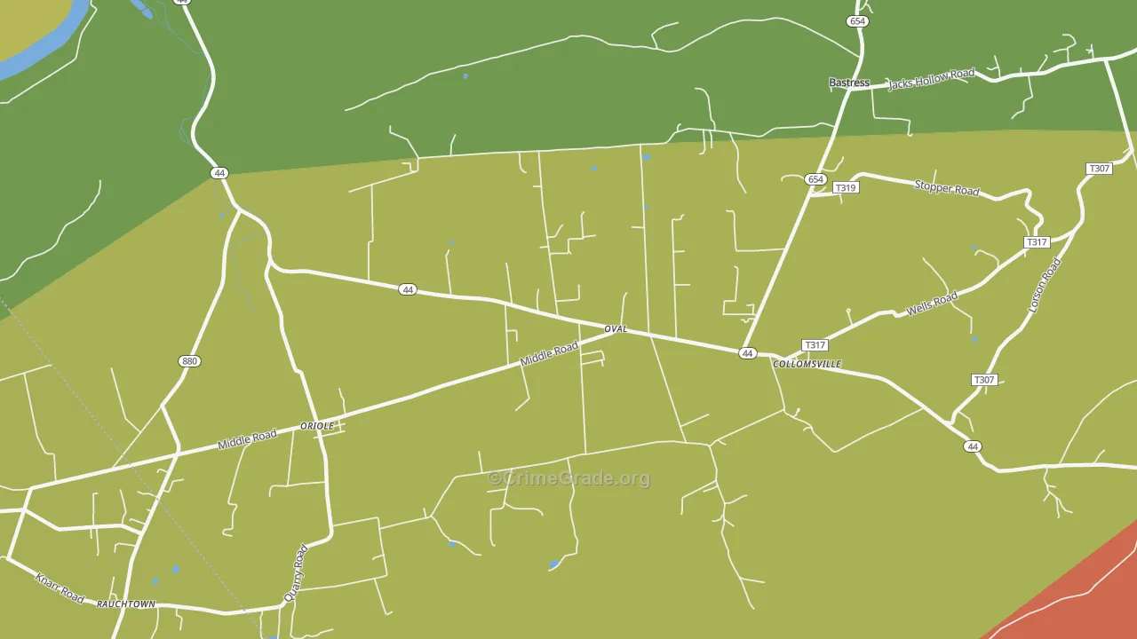 Oval, PA Map of Assault Rates