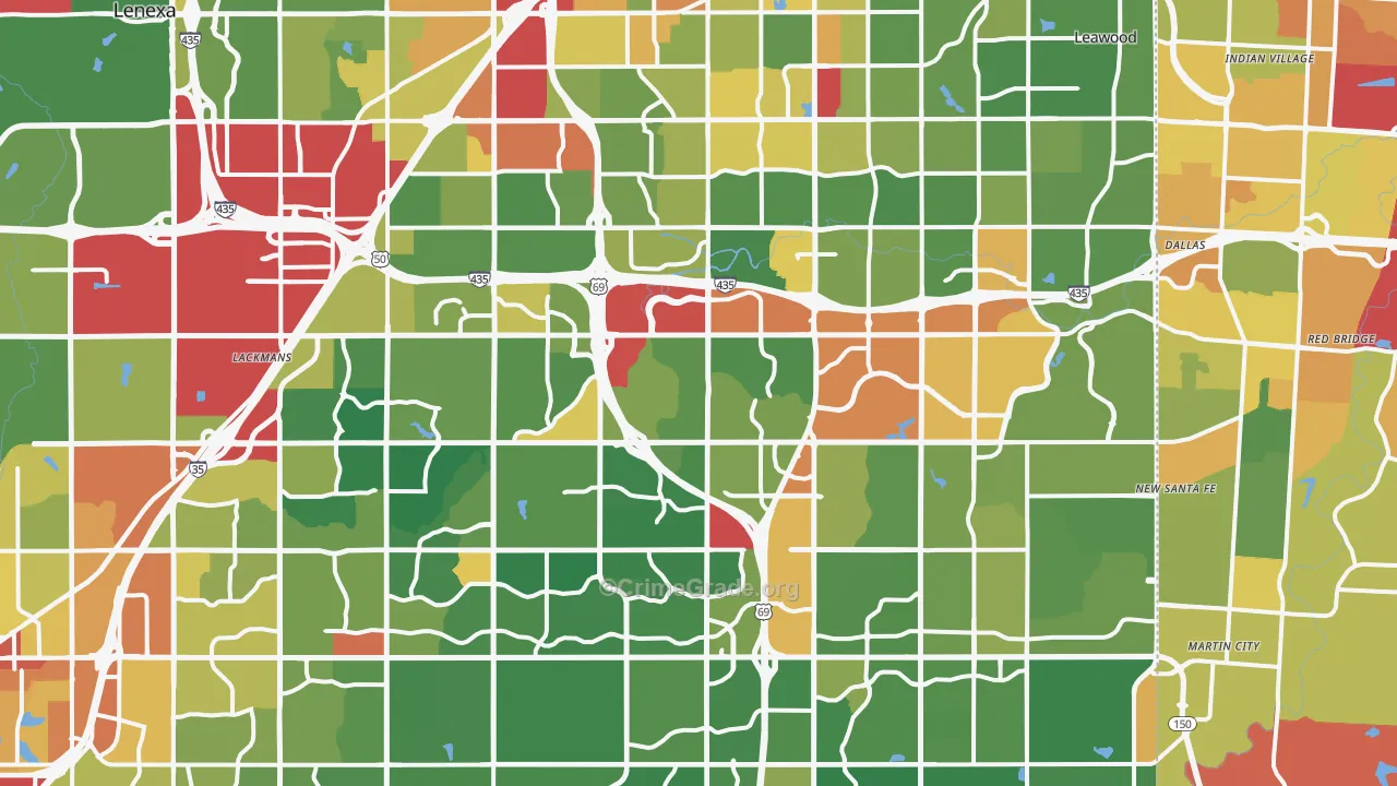 Overland Park, KS Map of Assault Rates