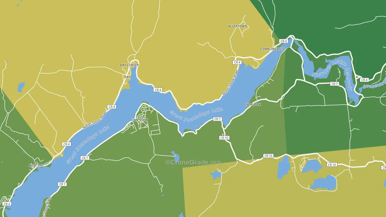 Overlook, NY Map of Assault Rates