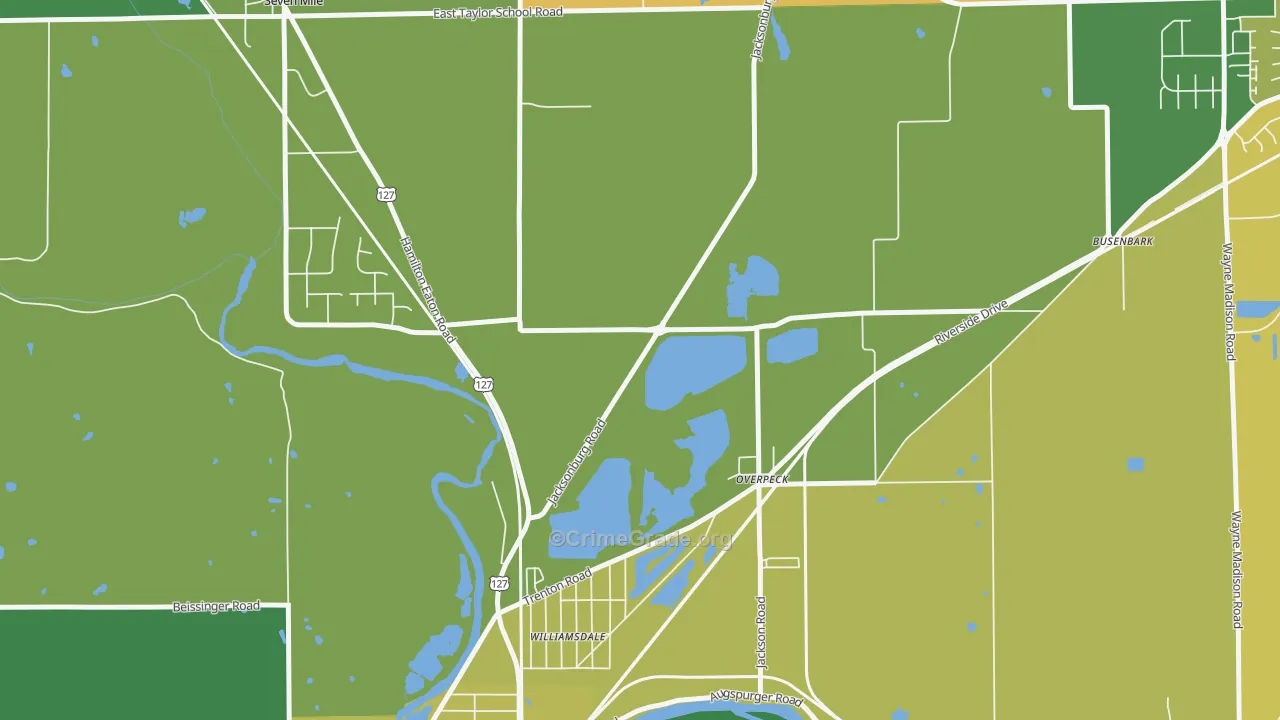 Overpeck, OH Map of Assault Rates