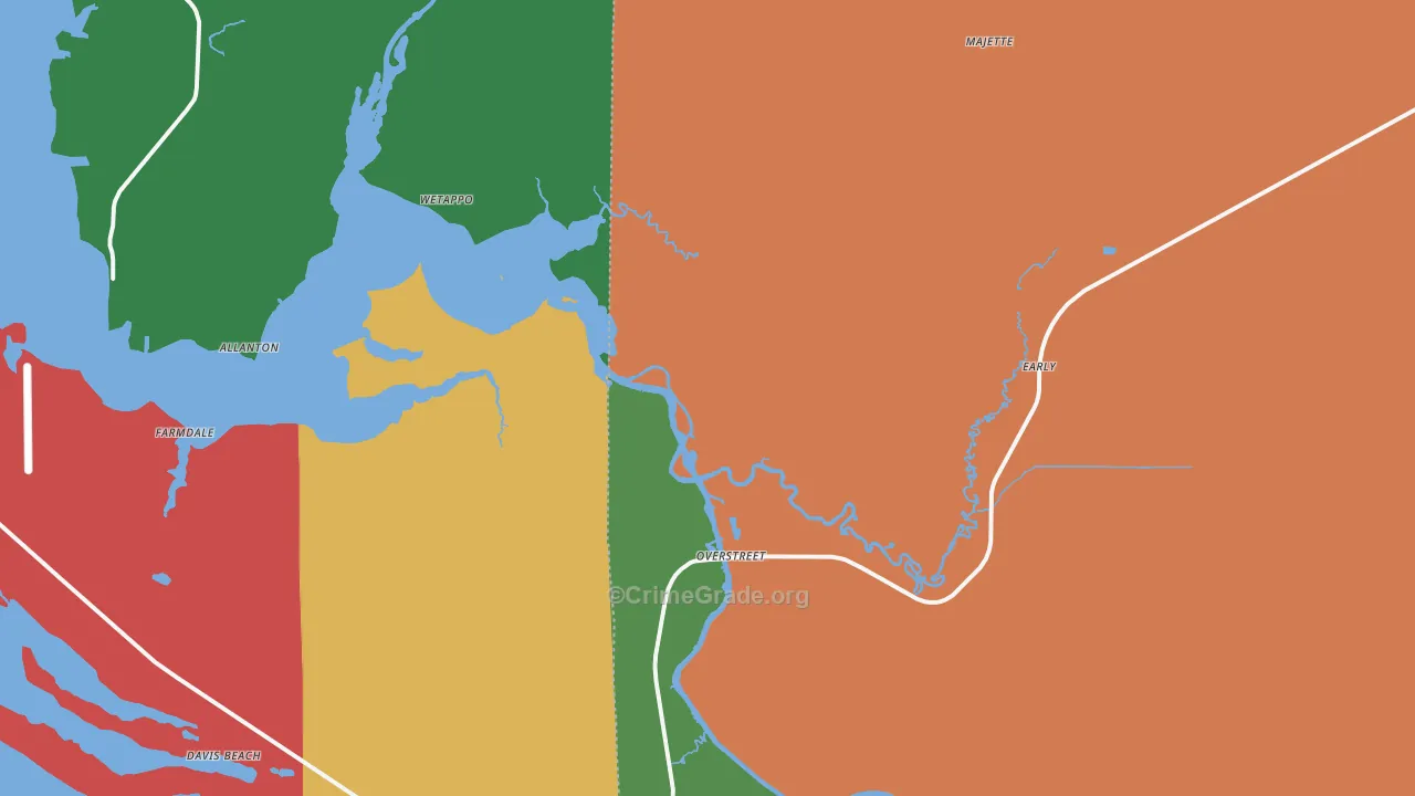 Overstreet, FL Map of Assault Rates