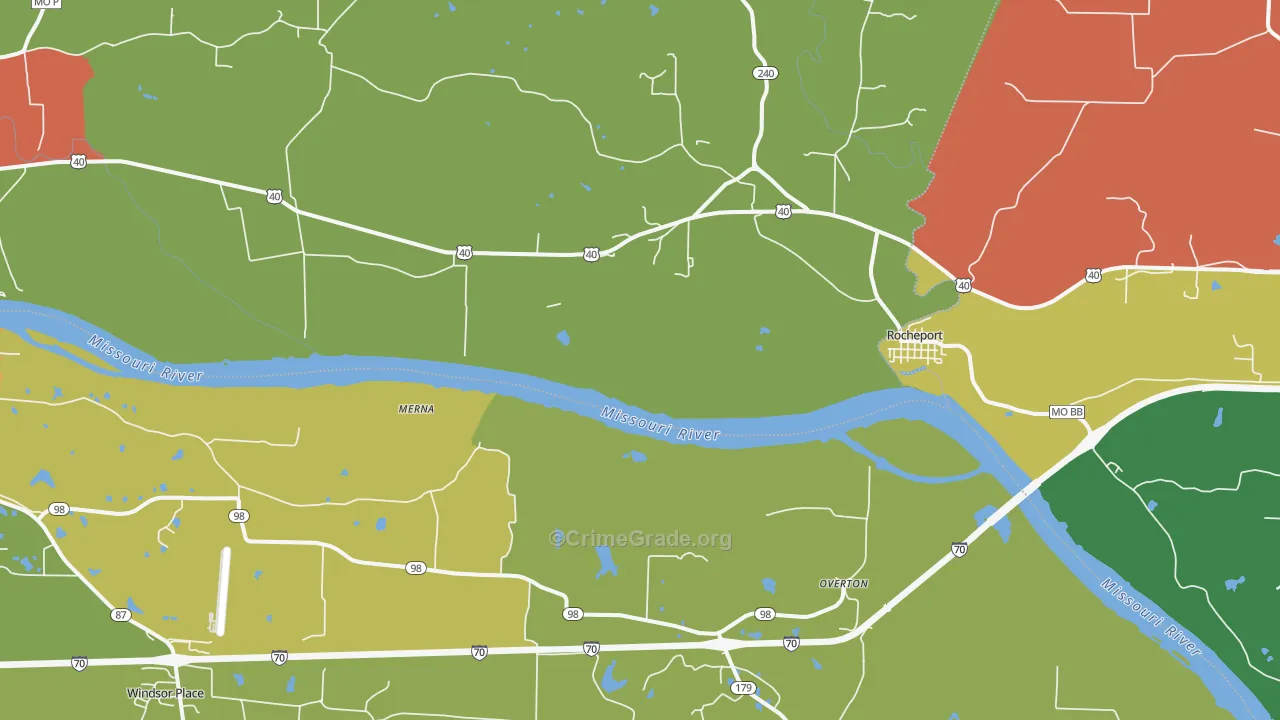 Overton, MO Map of Assault Rates