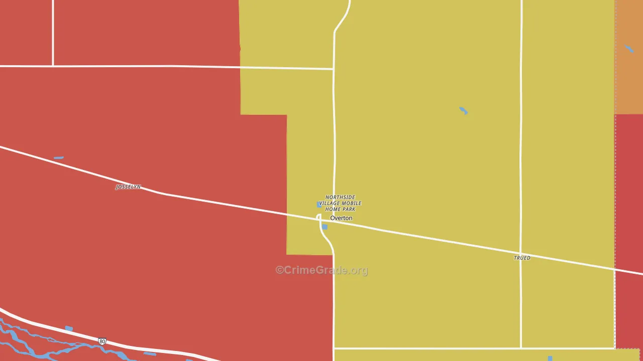 Overton, NE Map of Assault Rates