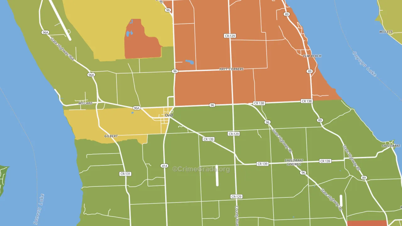 Ovid, NY Map of Assault Rates