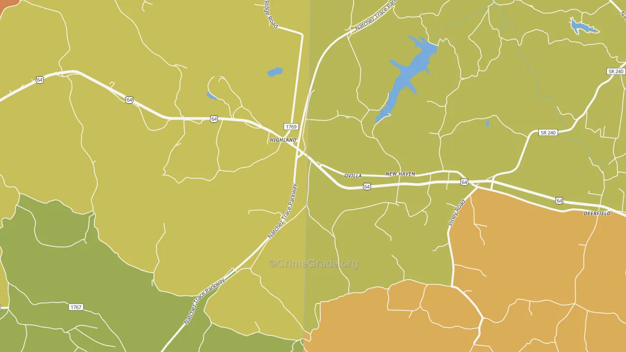 Ovilla, TN Map of Assault Rates