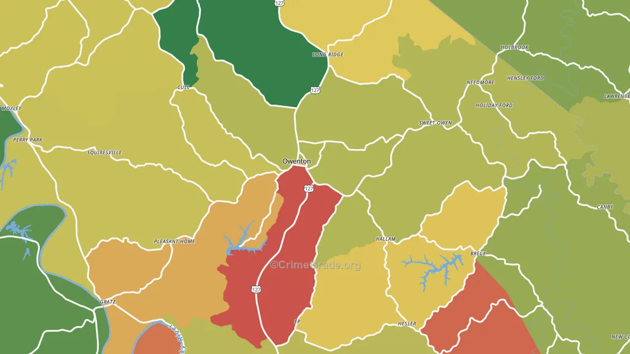 Owen County, KY Map of Assault Rates
