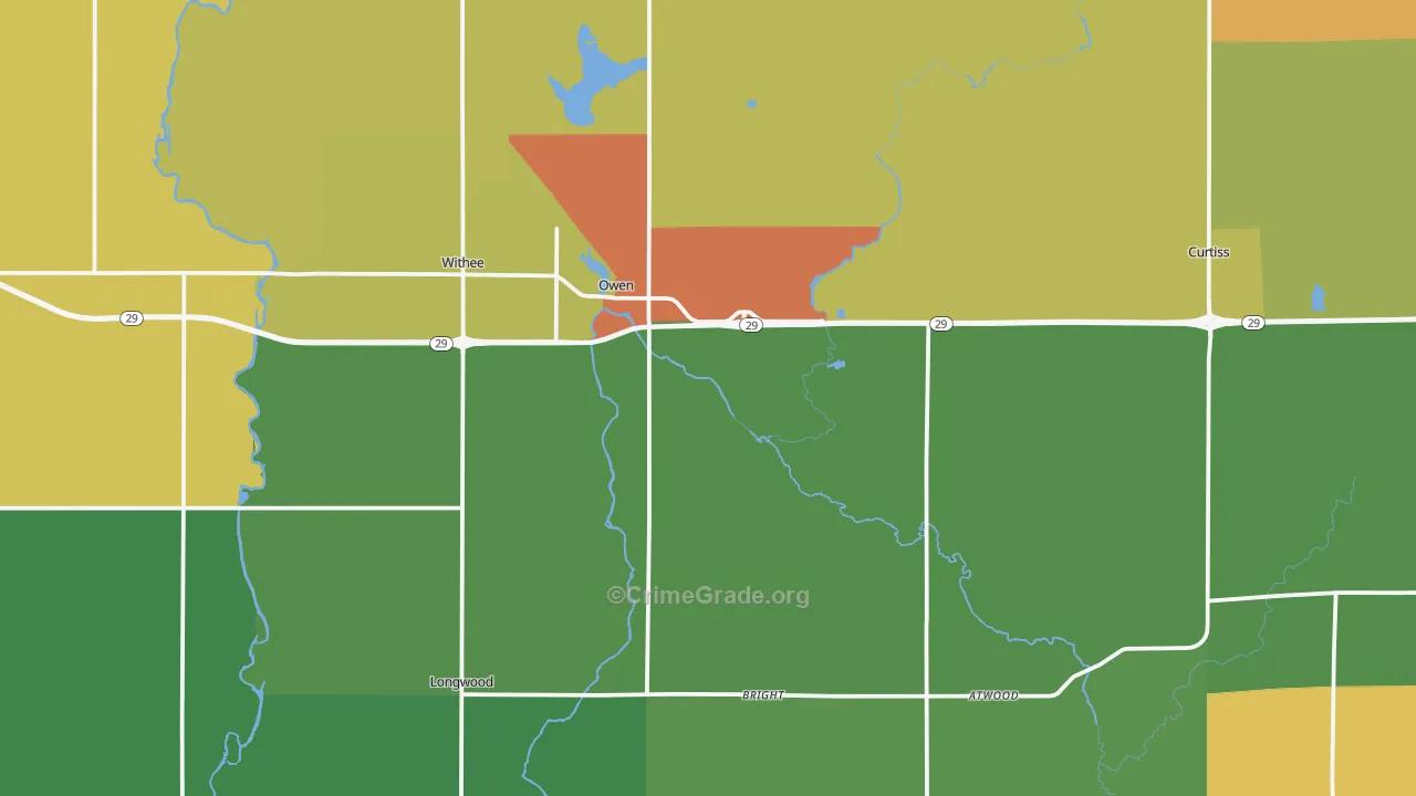Owen, WI Map of Assault Rates