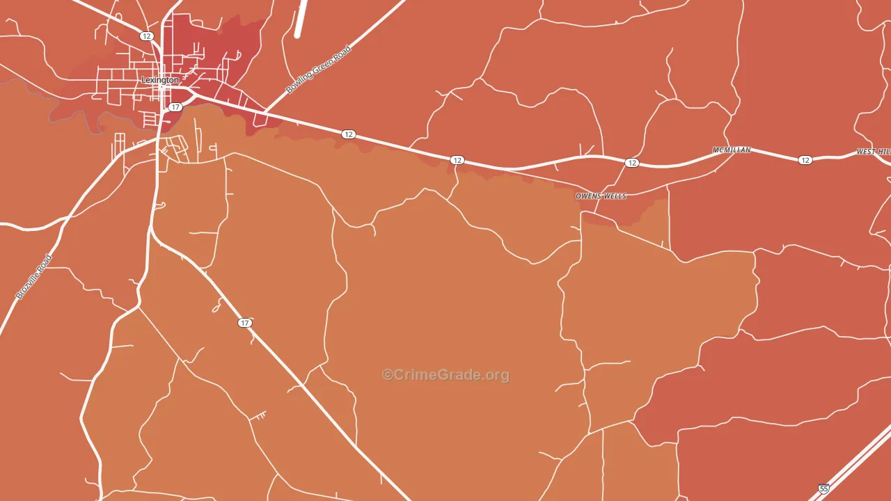 Owens Wells, MS Map of Assault Rates