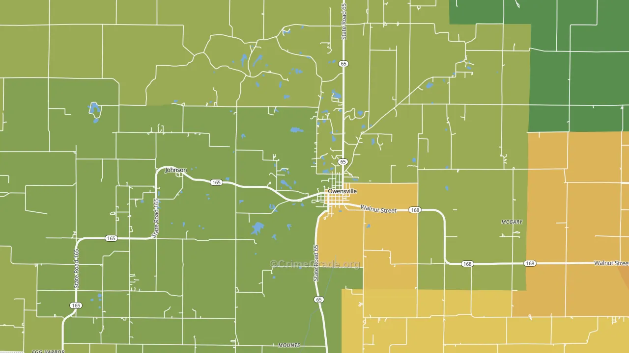 Owensville, IN Map of Assault Rates