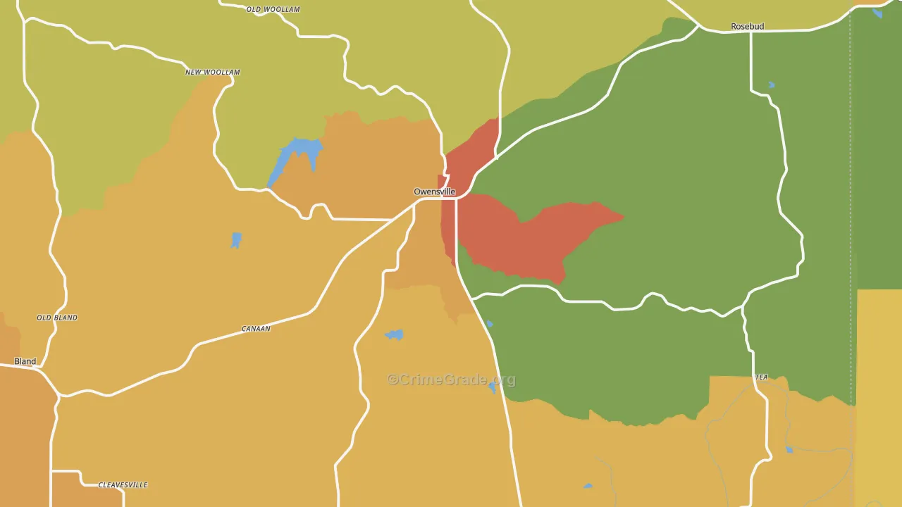 Owensville, MO Map of Assault Rates