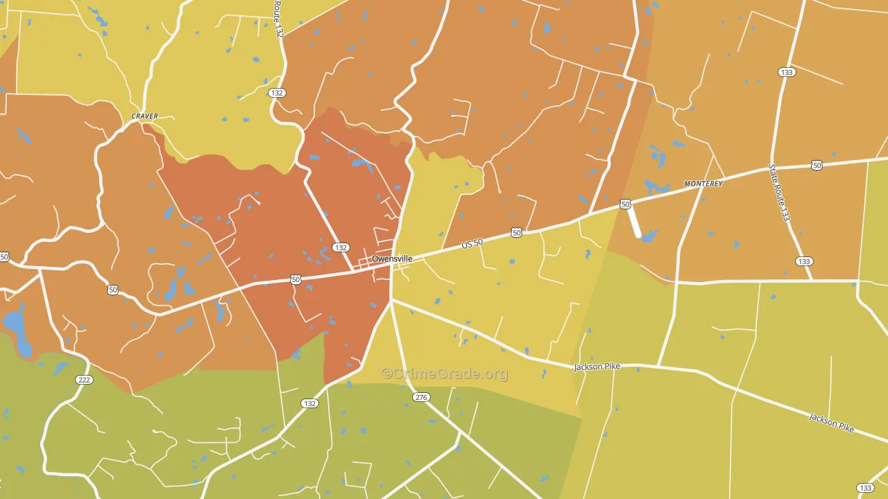 Owensville, OH Map of Assault Rates