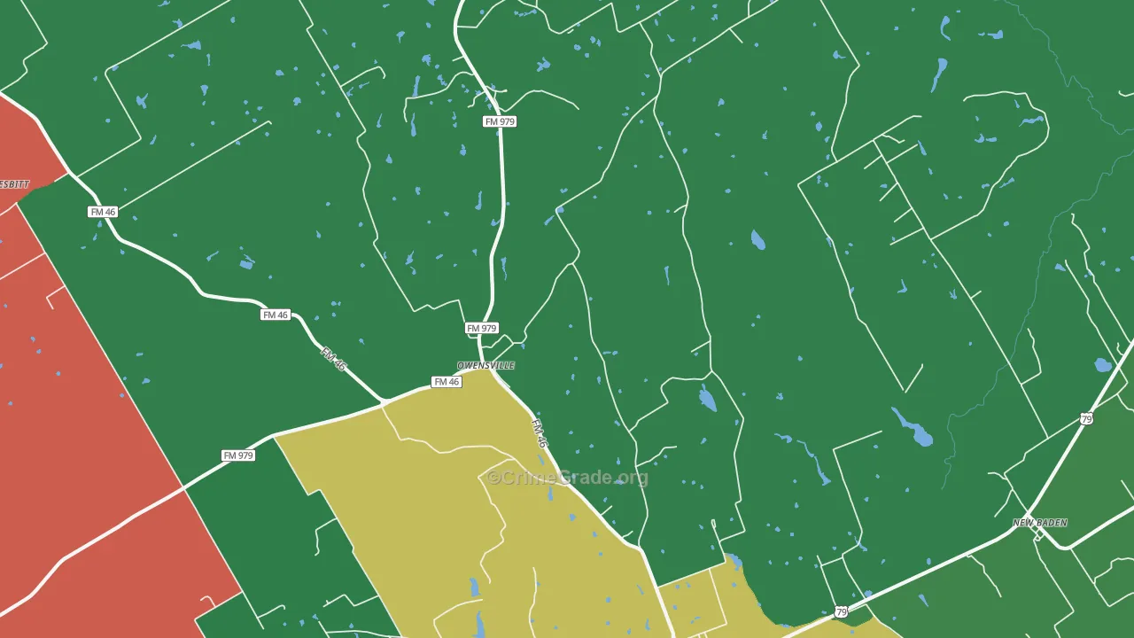 Owensville, TX Map of Assault Rates