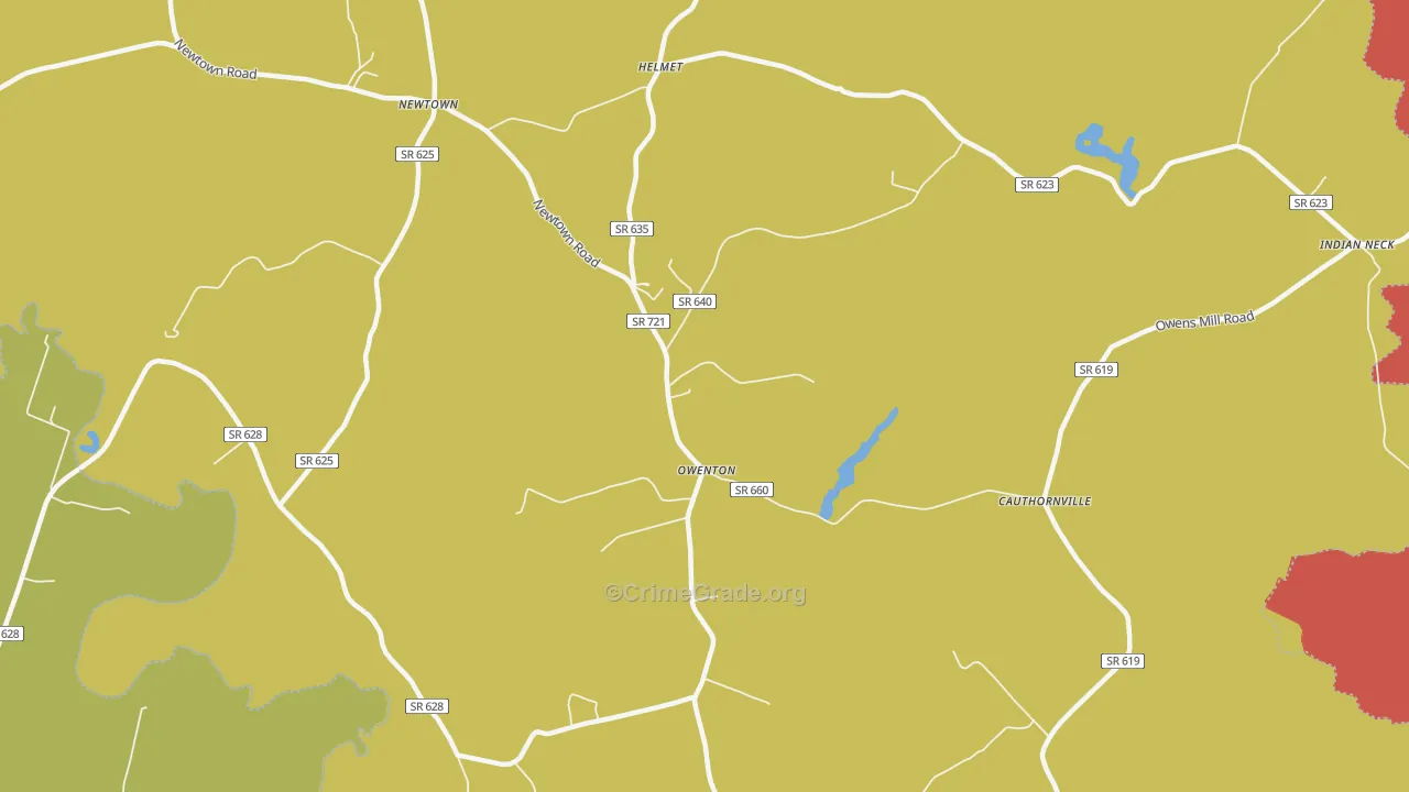 Owenton, VA Map of Assault Rates