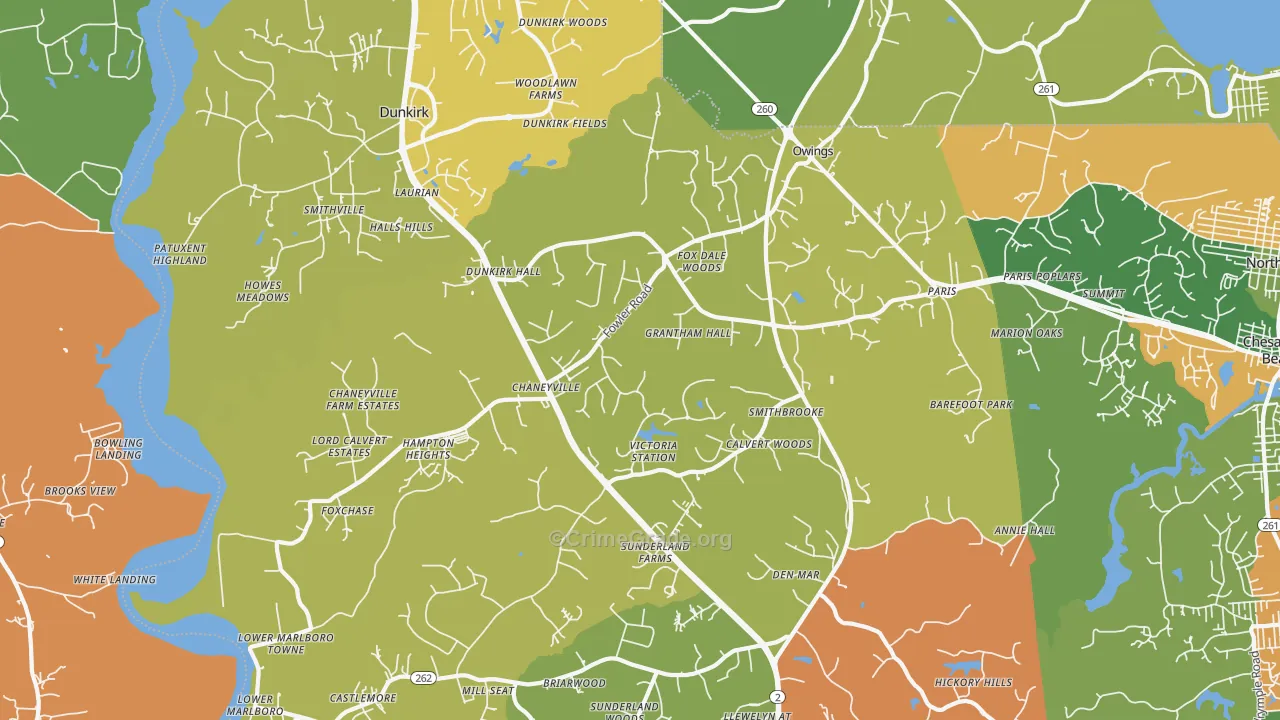 Owings, MD Map of Assault Rates