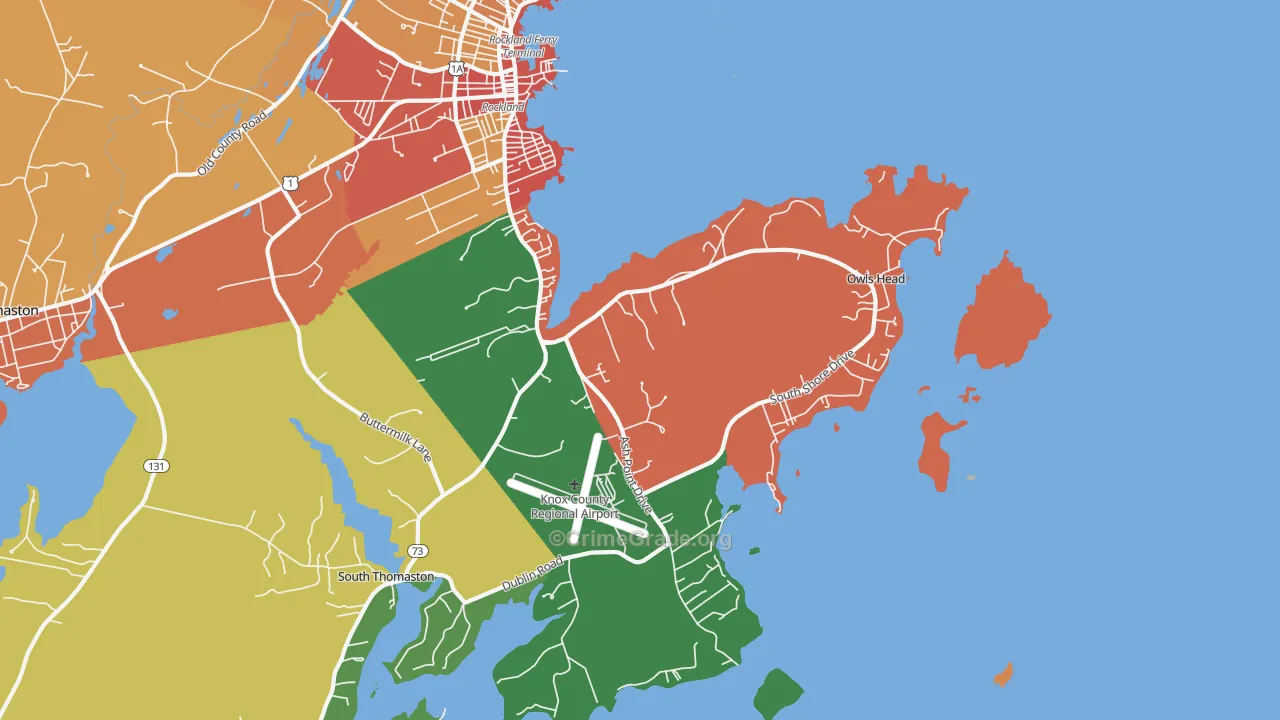 Owls Head, ME Map of Assault Rates