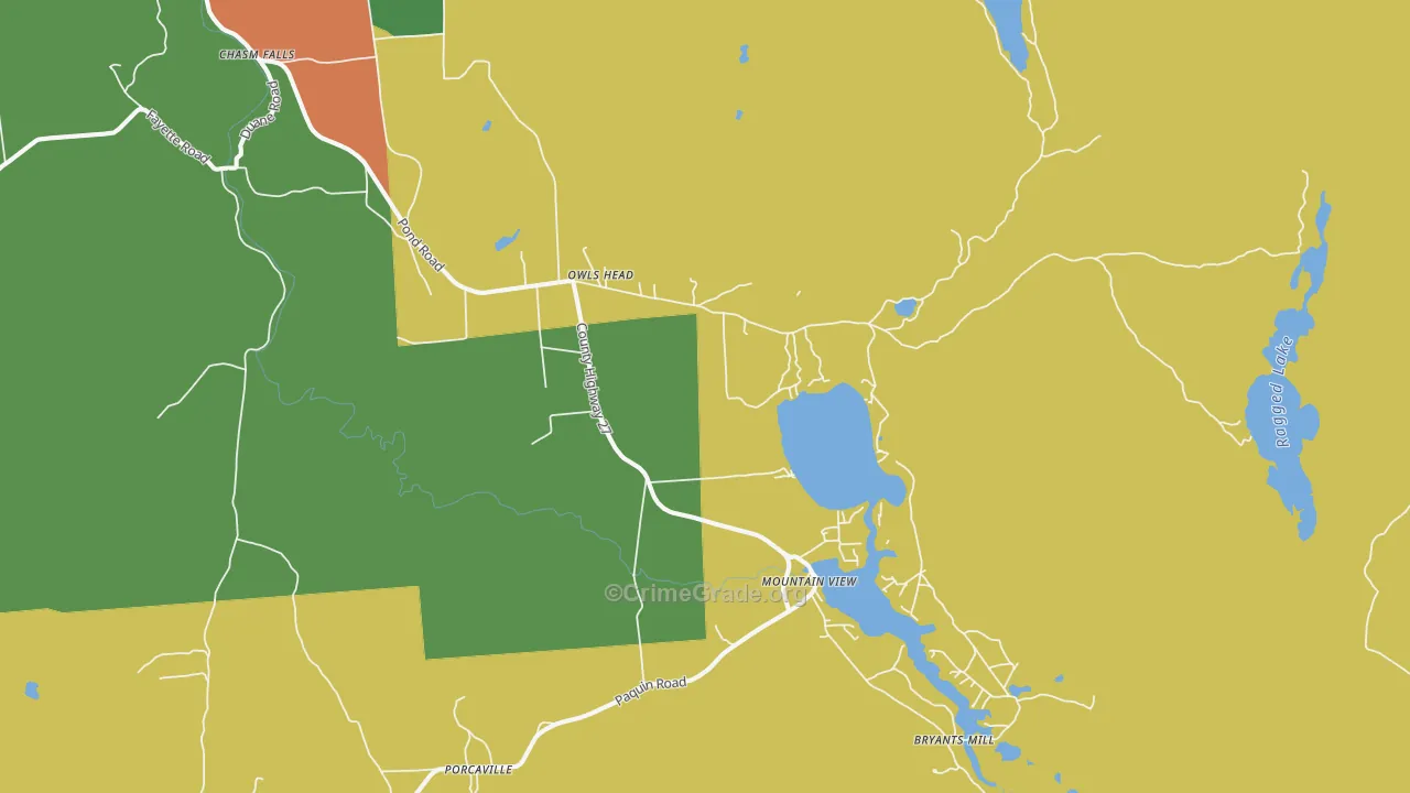 Owls Head, NY Map of Assault Rates