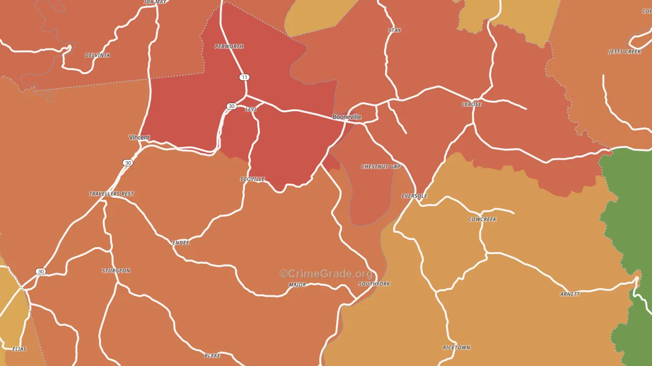 Owsley County, KY Map of Assault Rates