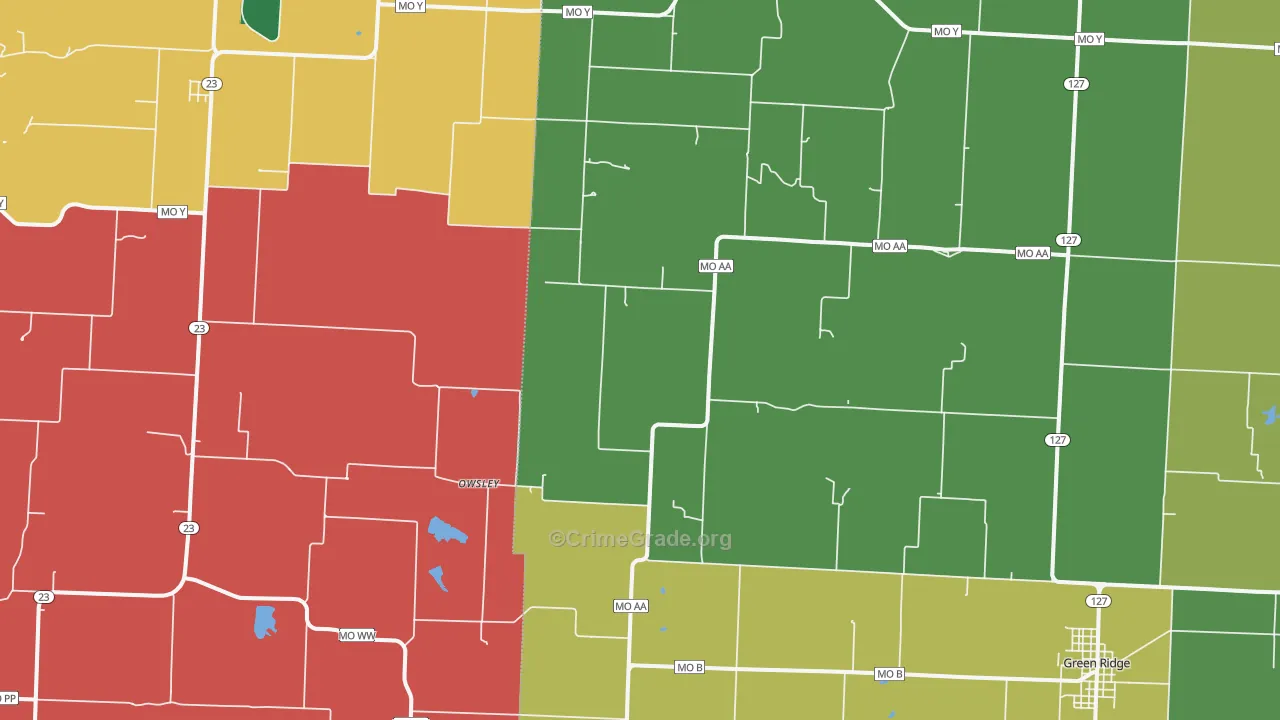 Owsley, MO Map of Assault Rates