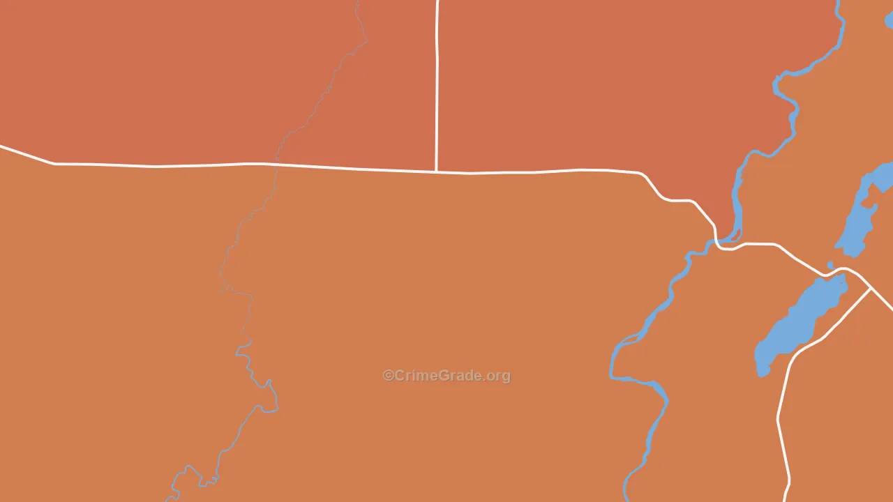 Oxbo, WI Map of Assault Rates