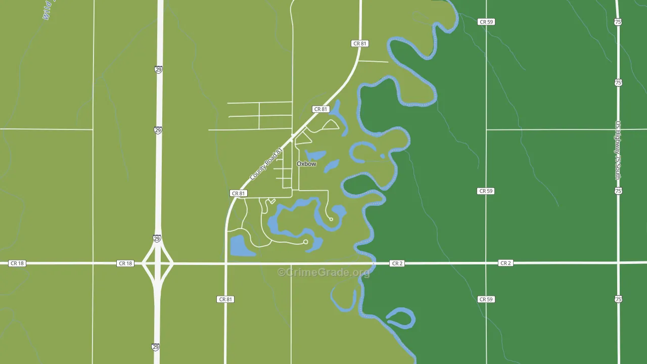 Oxbow, ND Map of Assault Rates