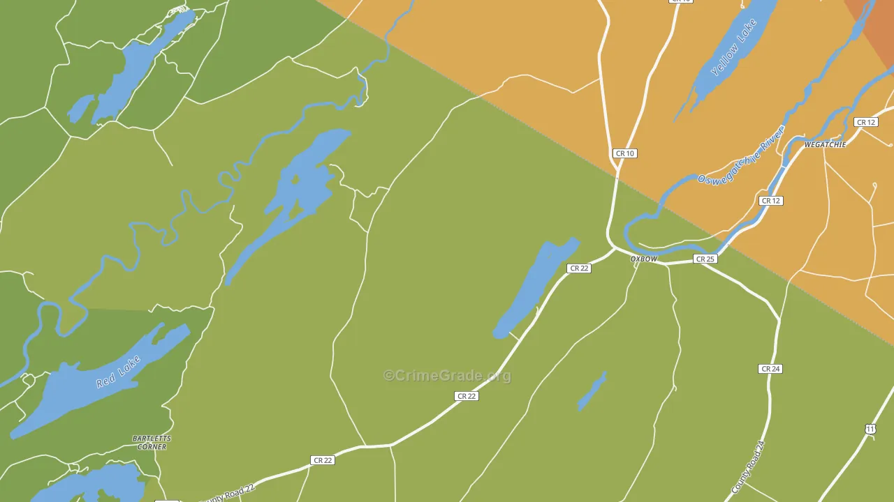 Oxbow, NY Map of Assault Rates
