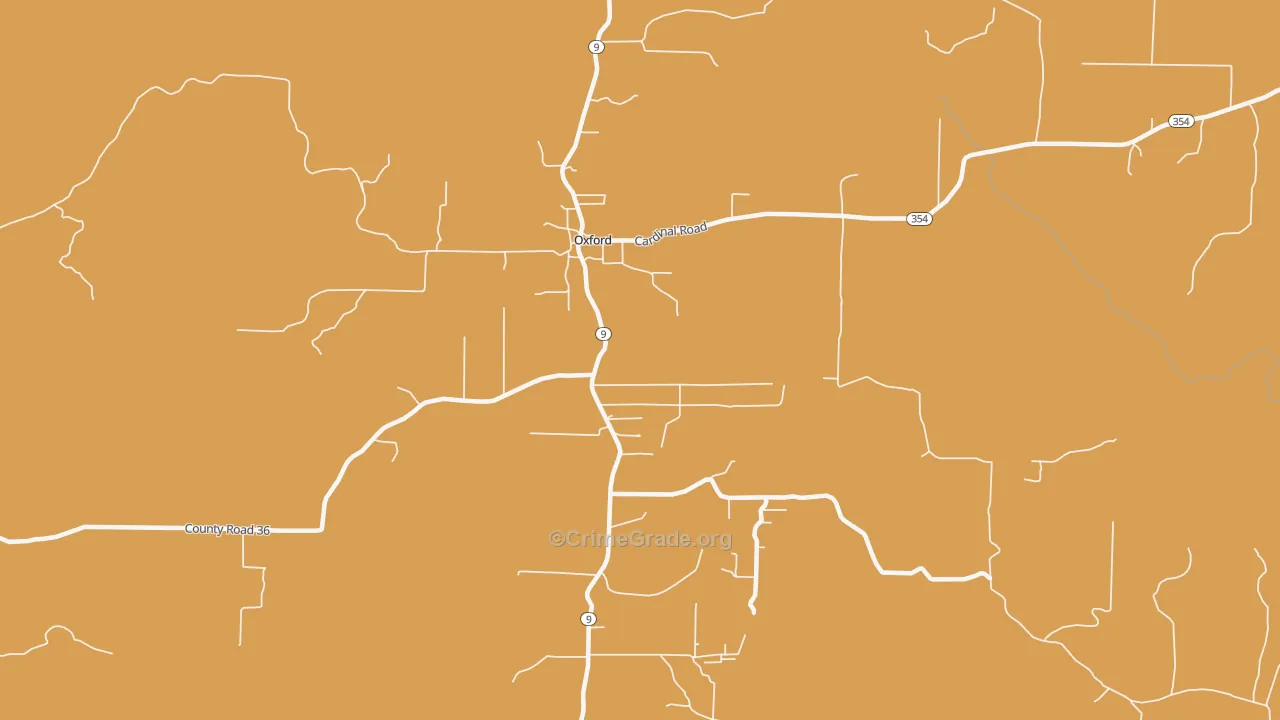 Oxford, AR Map of Assault Rates