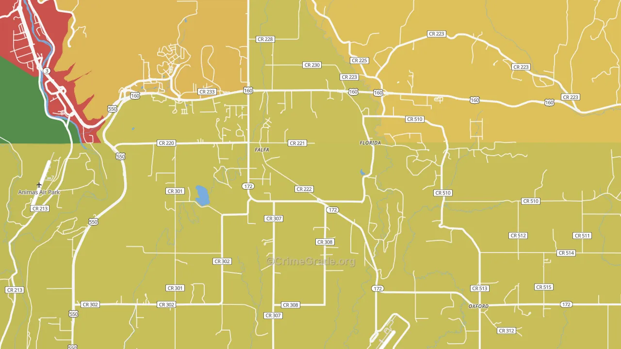 Oxford, CO Map of Assault Rates