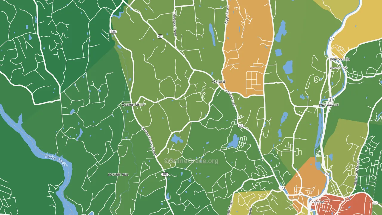Oxford, CT Map of Assault Rates