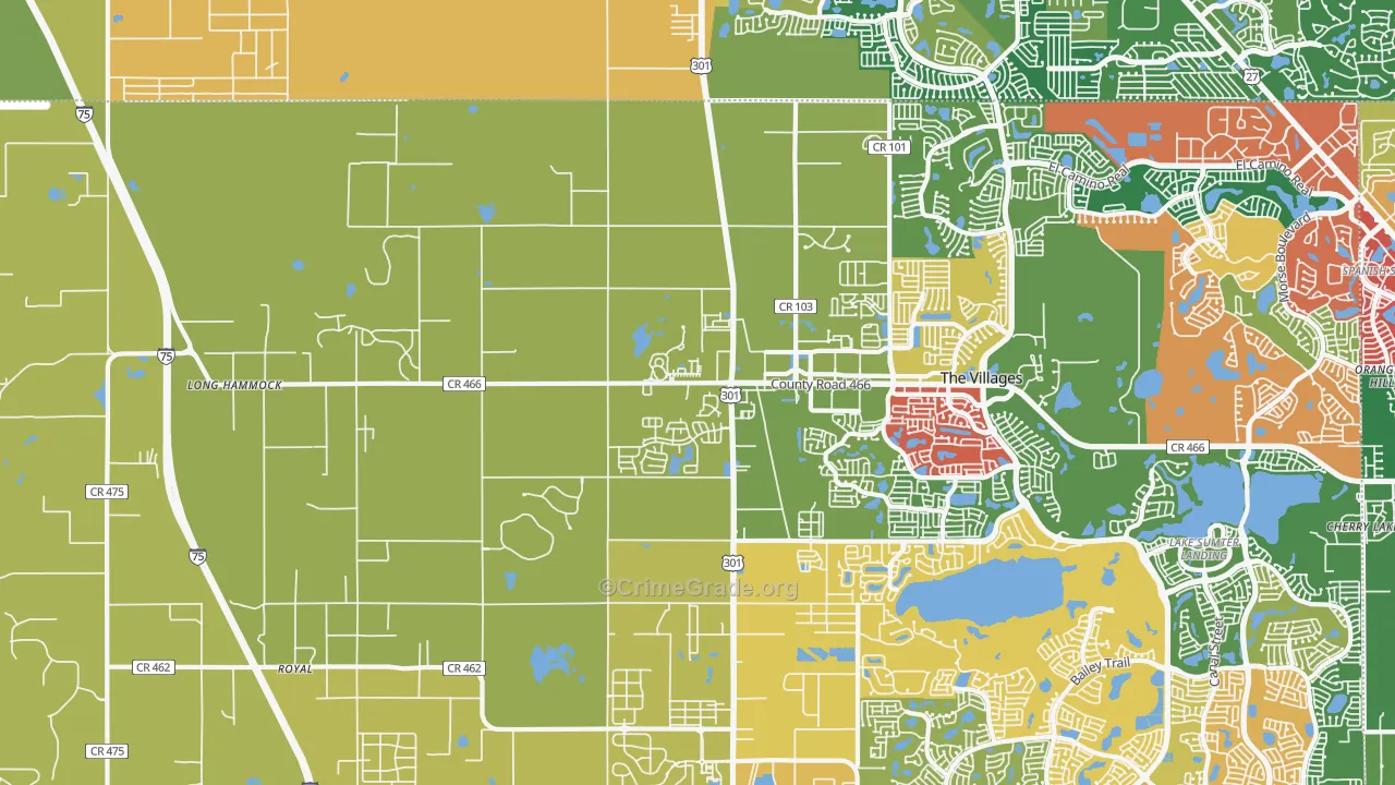 Oxford, FL Map of Assault Rates
