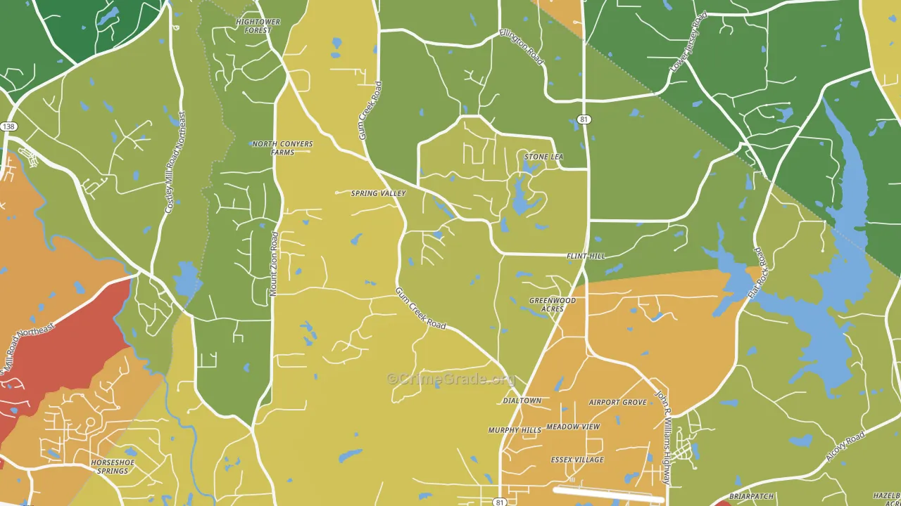 Oxford, GA Map of Assault Rates
