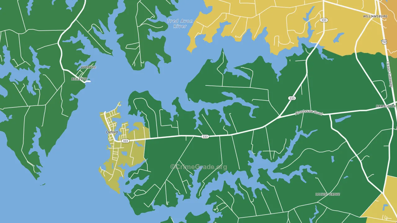 Oxford, MD Map of Assault Rates