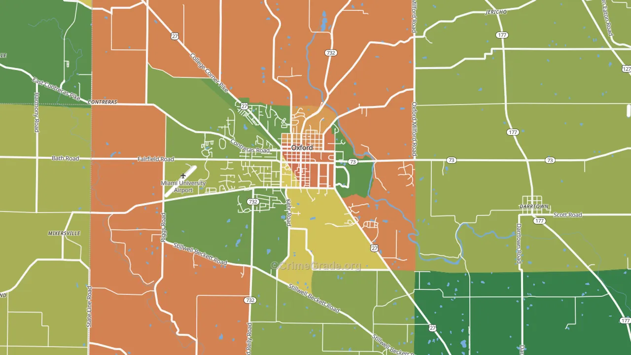 Oxford, OH Map of Assault Rates