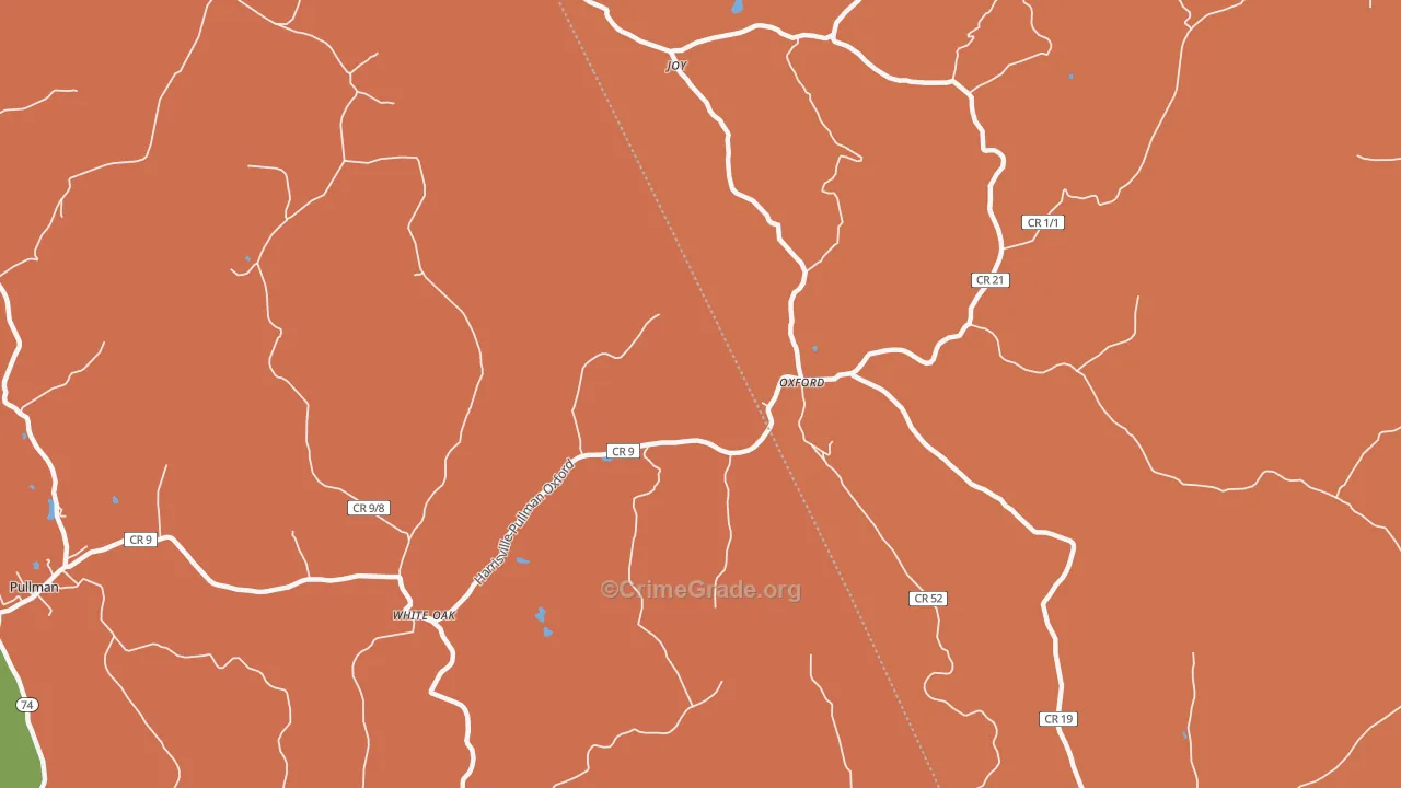 Oxford, WV Map of Assault Rates