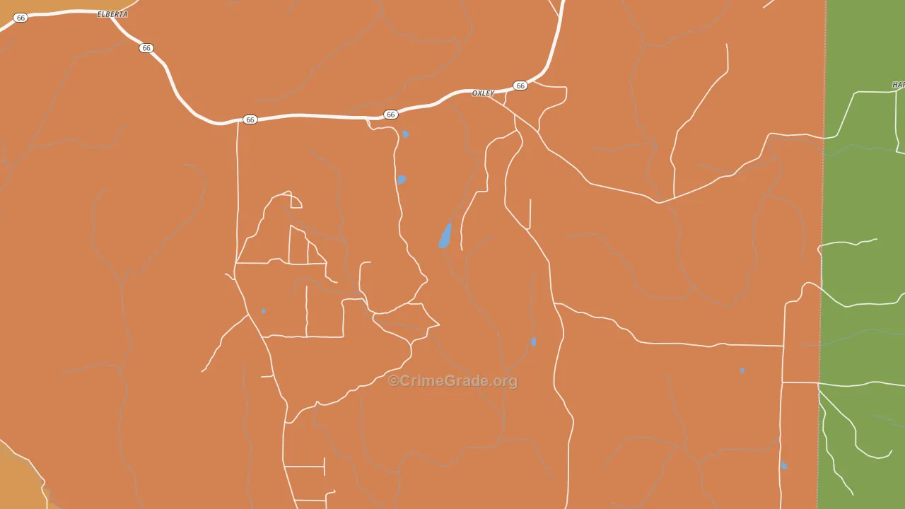 Oxley, AR Map of Assault Rates