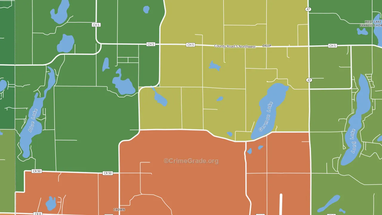 Oxlip, MN Map of Assault Rates