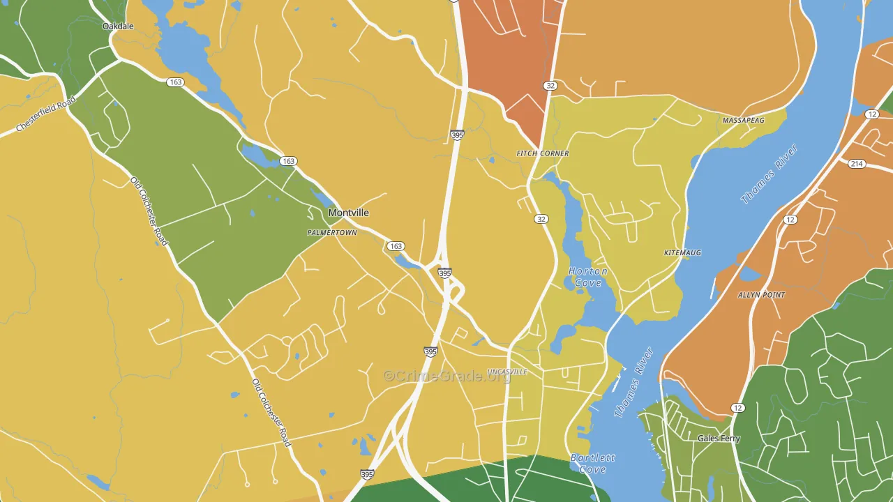 Oxoboxo River, CT Map of Assault Rates