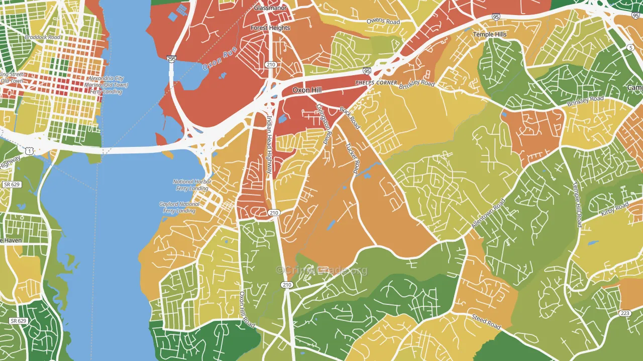 Oxon Hill, MD Map of Assault Rates
