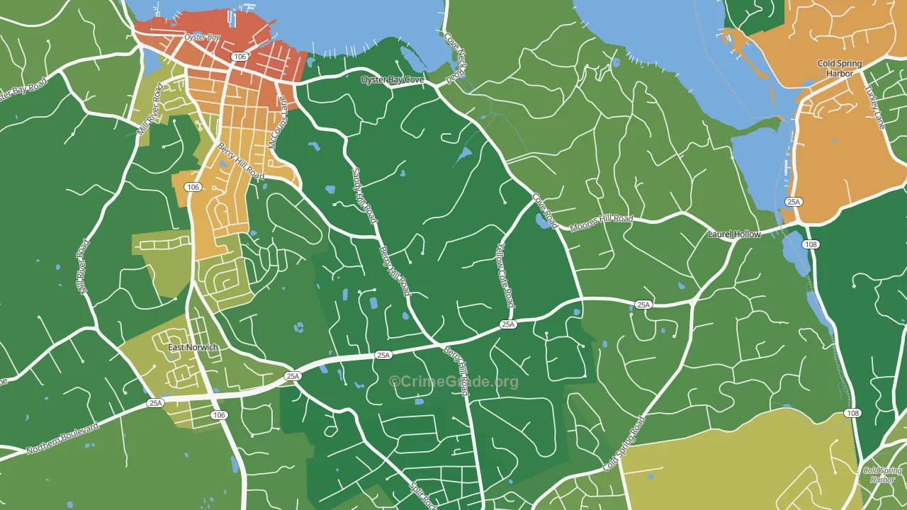 Oyster Bay Cove, NY Map of Assault Rates
