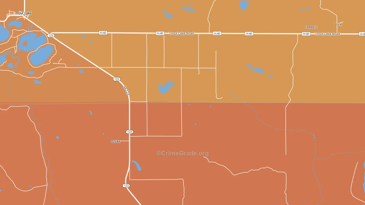 Ozark, MI Map of Assault Rates