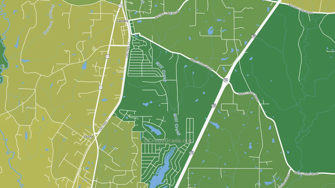 Ozona, MS Map of Assault Rates
