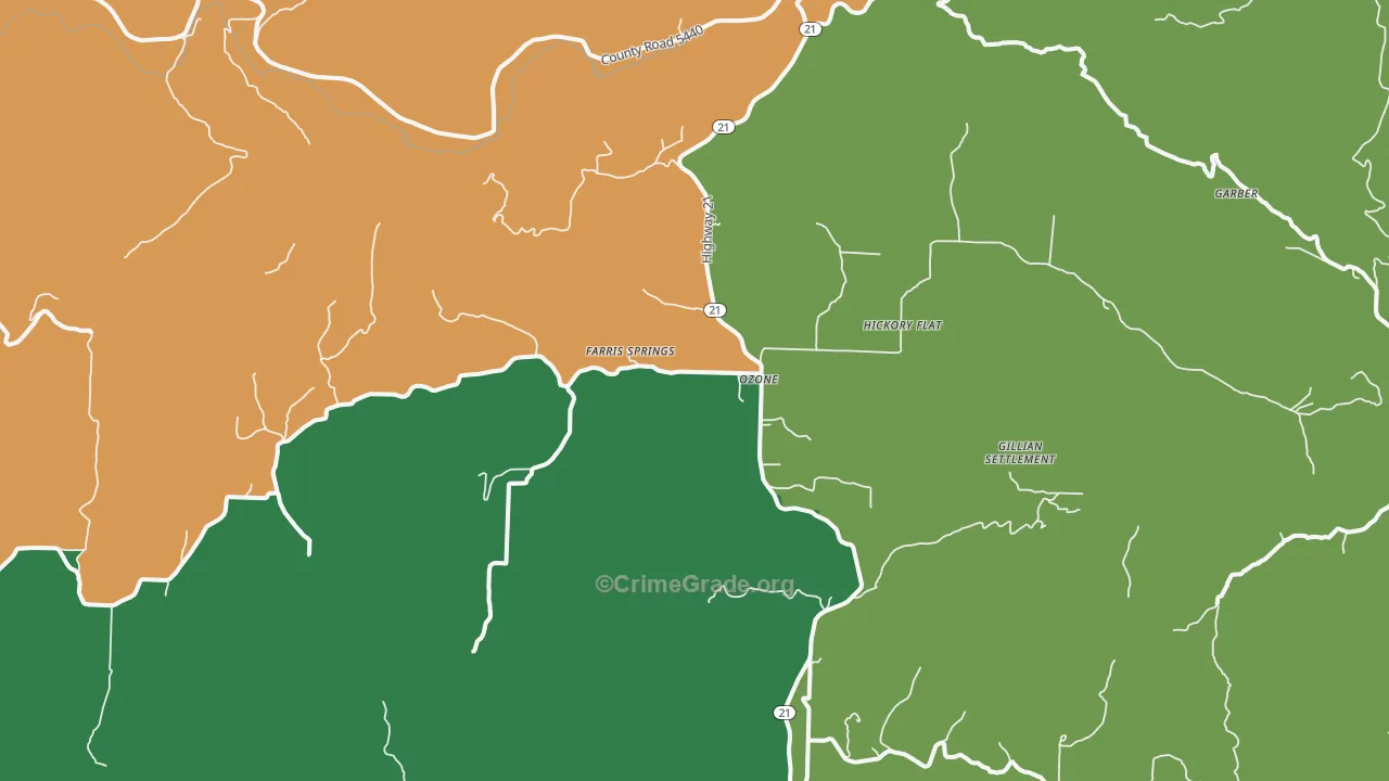 Ozone, AR Map of Assault Rates