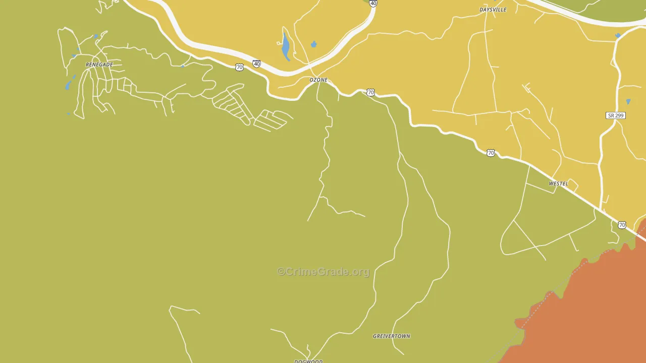 Ozone, TN Map of Assault Rates