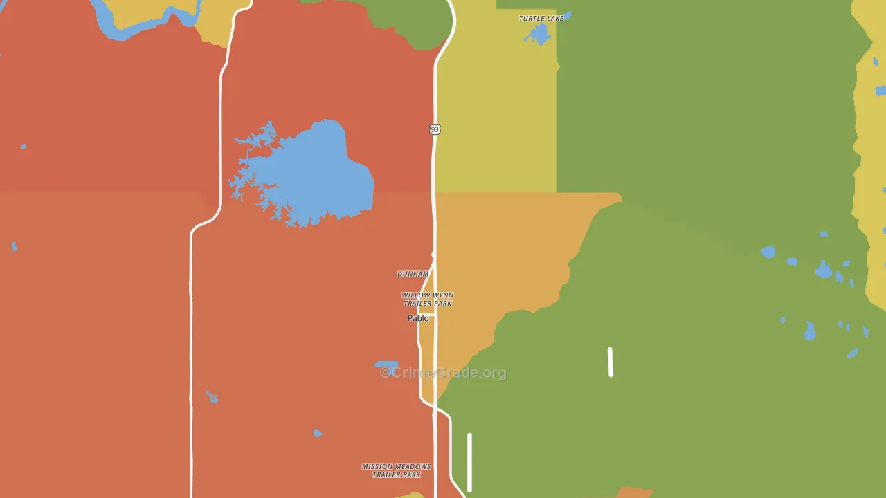 Pablo, MT Map of Assault Rates