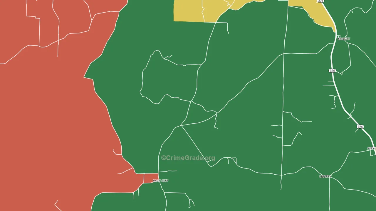 Pace City, AR Map of Assault Rates