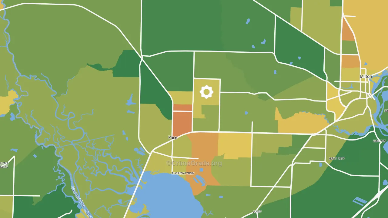 Pace, FL Map of Assault Rates