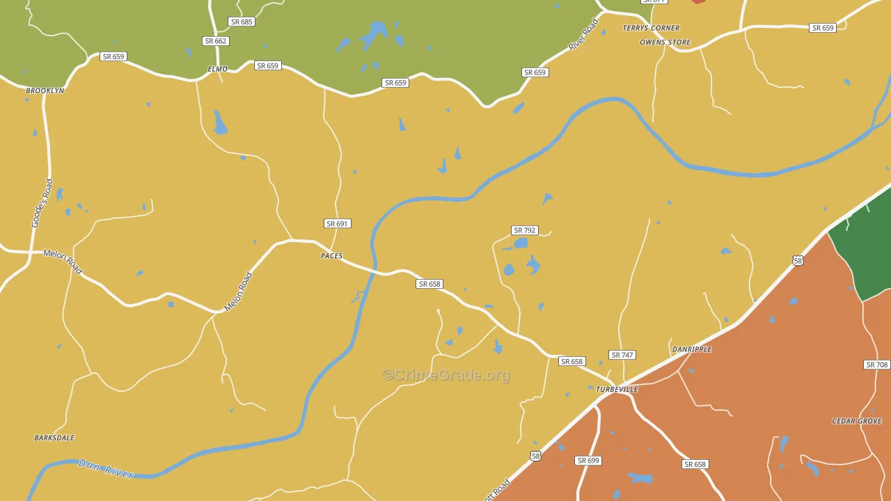 Paces, VA Map of Assault Rates