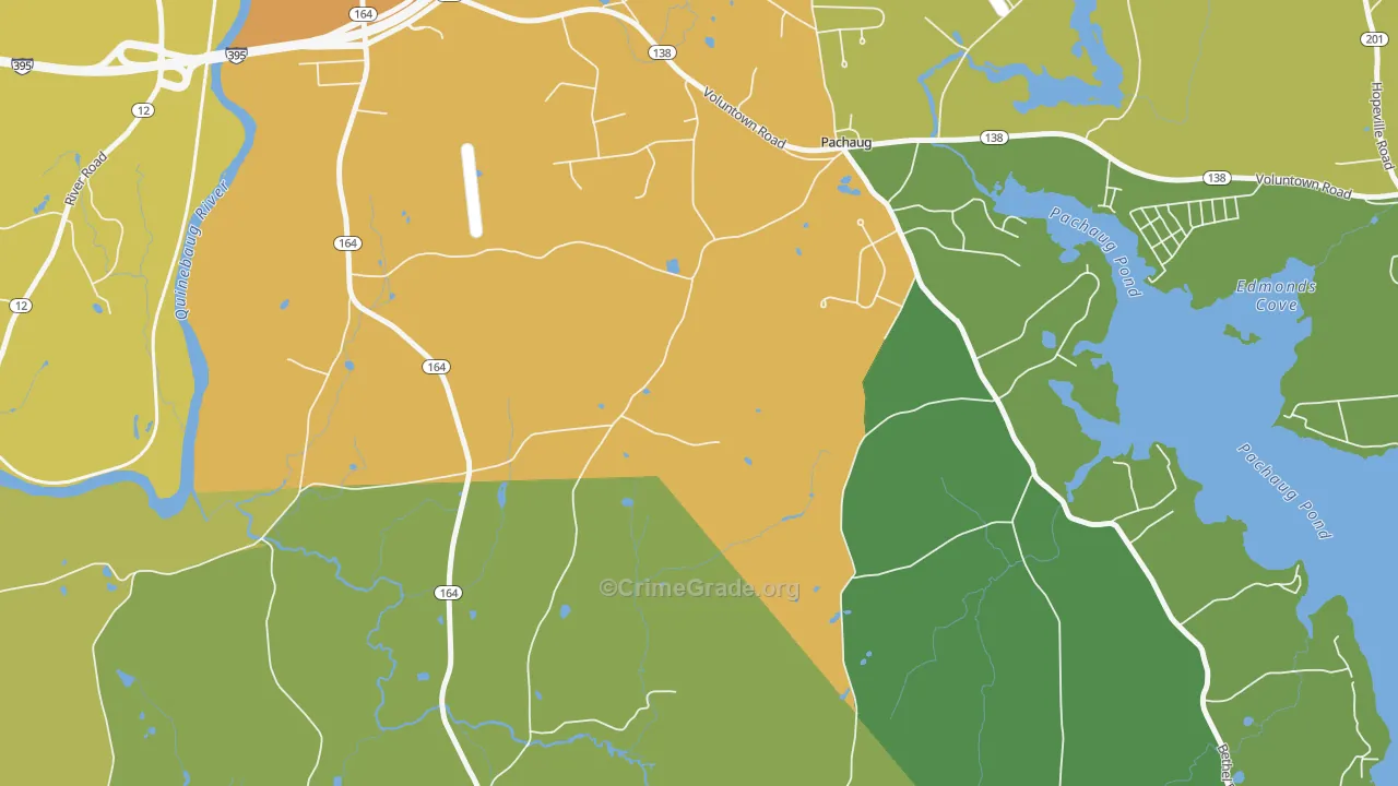 Pachaug, CT Map of Assault Rates