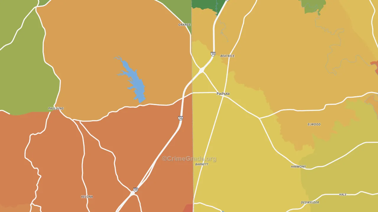 Pachuta, MS Map of Assault Rates