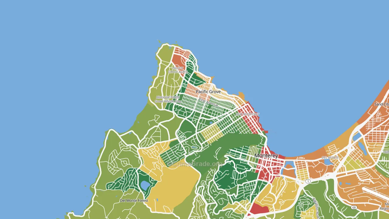 Pacific Grove, CA Map of Assault Rates